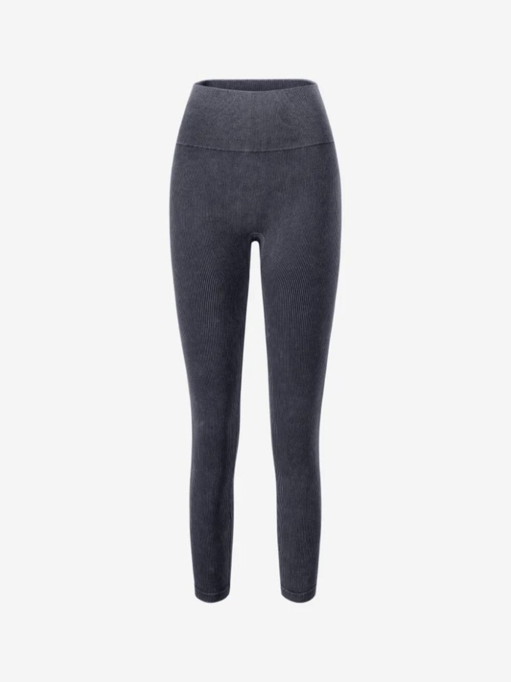 High-Waist Ribbed Gray Women's Jeggings